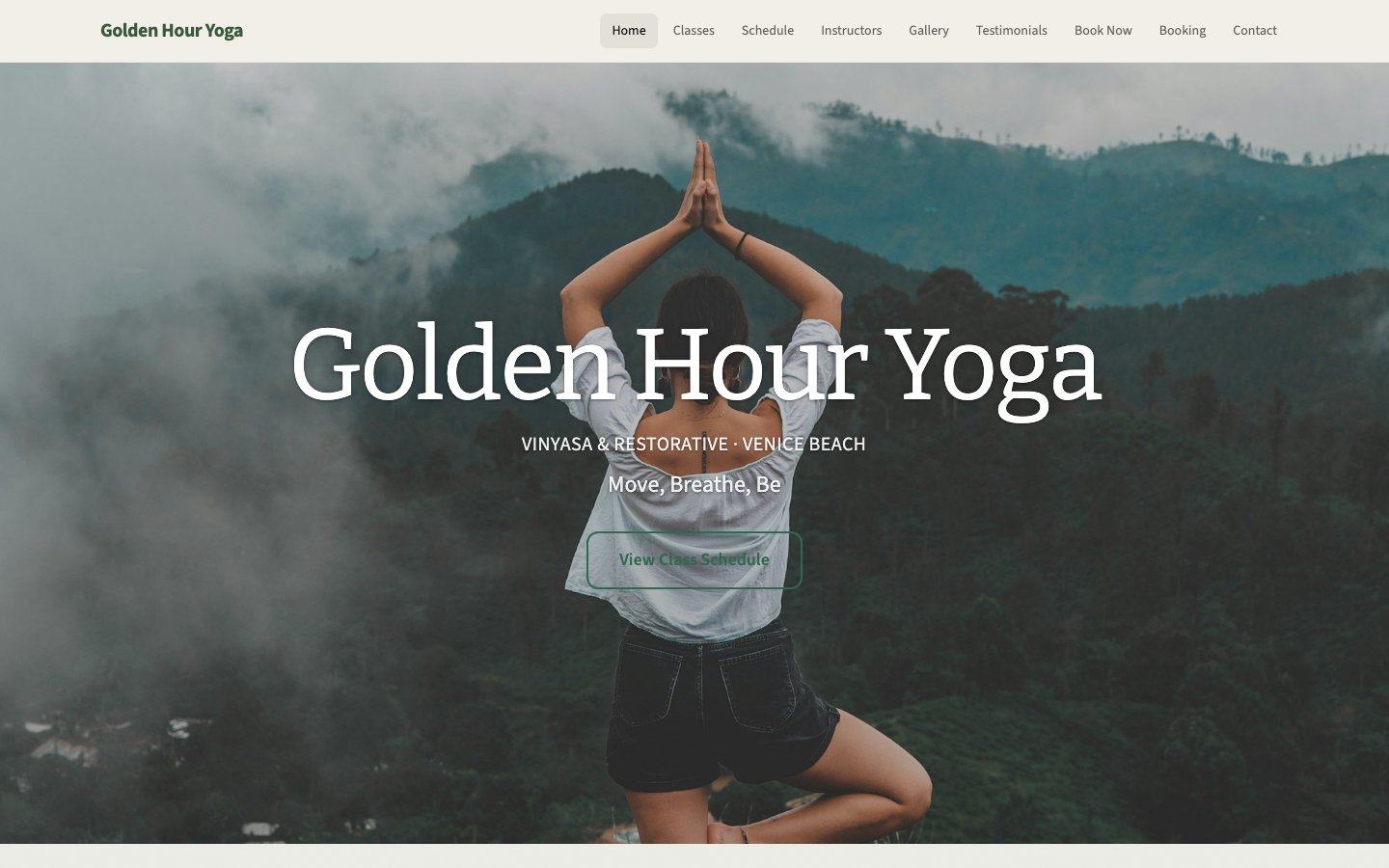 golden-hour-yoga site preview